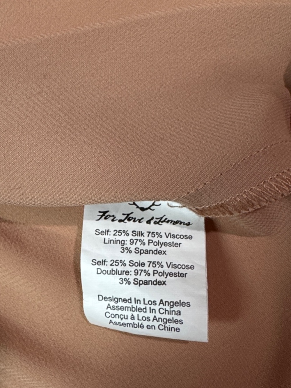 For Love and Lemon Saffron Mini Dress Silk Blend Size Large - Picture 7 of 7